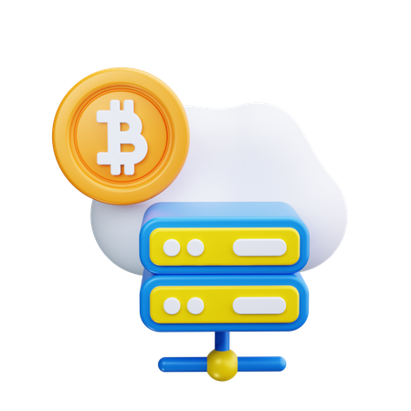 Serveur cloud Bitcoin  3D Icon