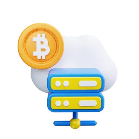 Serveur cloud Bitcoin  3D Icon