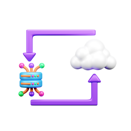 Serveur connecté au cloud  3D Icon