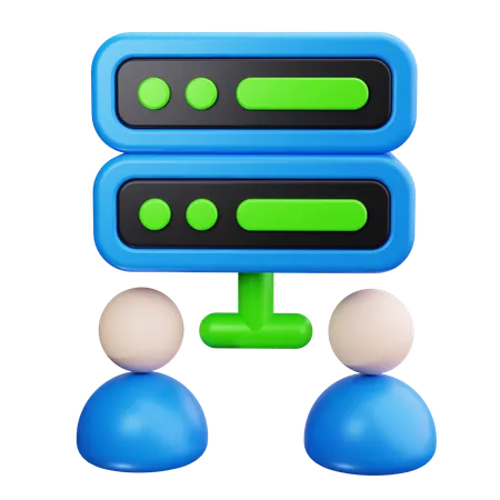 Serveur partagé, serveur, hébergement, ressources, réseau  3D Icon