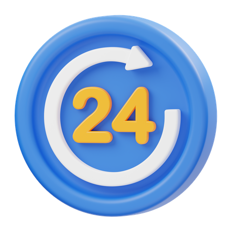 Service 24 heures sur 24  3D Icon