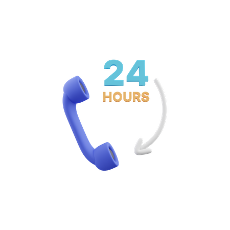 Service 24 heures sur 24  3D Icon