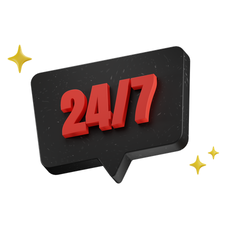 Service 24 heures sur 24  3D Icon