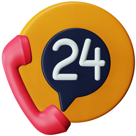 Service 24 heures sur 24  3D Icon