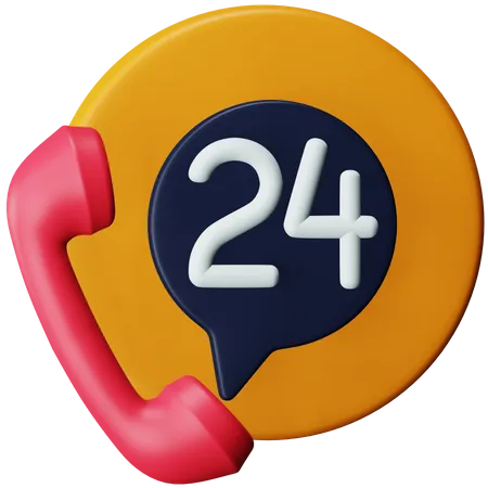 Service 24 heures sur 24  3D Icon