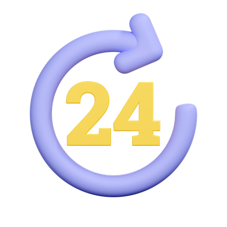 Service 24 heures sur 24  3D Icon