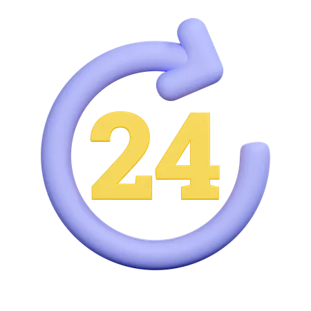 Service 24 heures sur 24  3D Icon