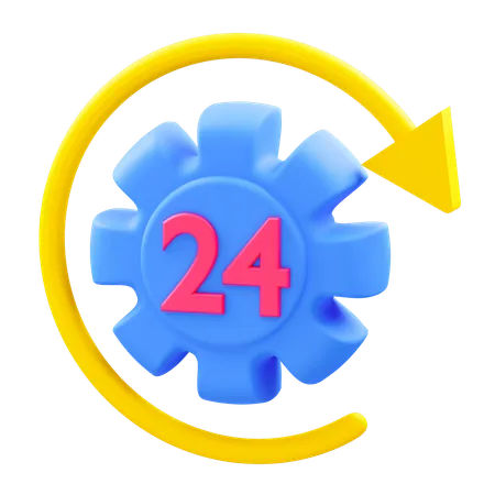 Service 24 heures sur 24  3D Icon