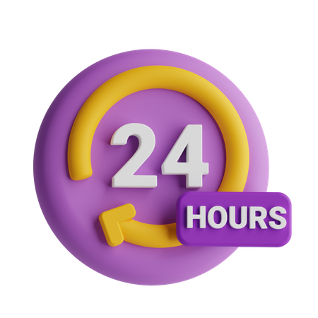 Service 24 heures sur 24  3D Icon