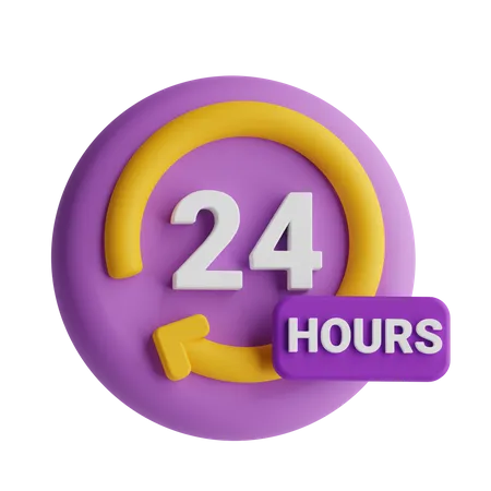 Service 24 heures sur 24  3D Icon