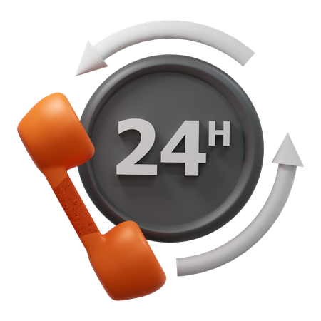 Service 24 heures sur 24  3D Icon