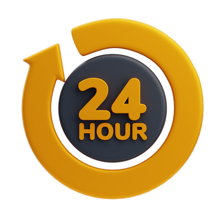 Service 24 heures sur 24  3D Icon