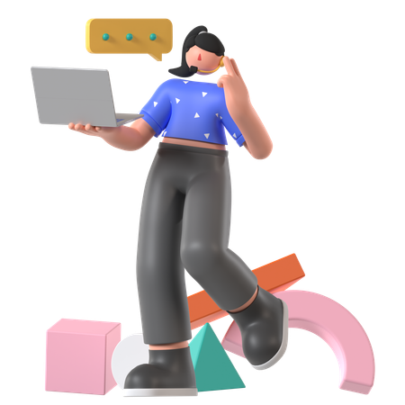 Service client  3D Illustration