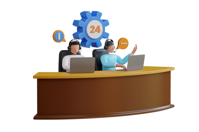 Service client 24 heures sur 24  3D Icon