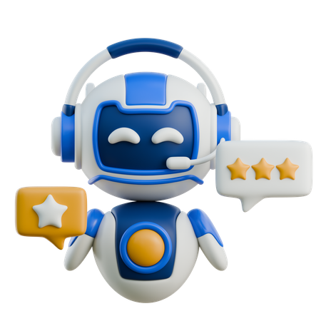 Évaluation du robot de service client convivial  3D Icon