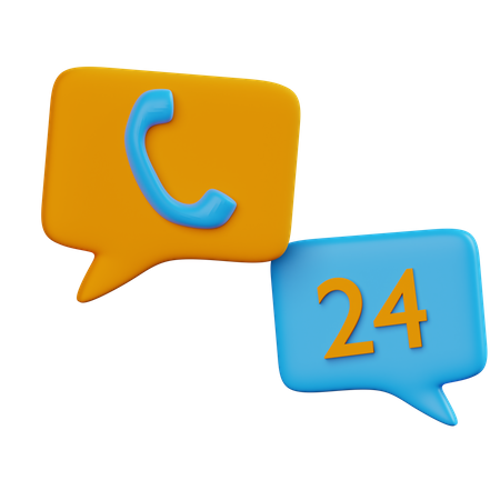 Service d'appel 24 heures sur 24  3D Icon