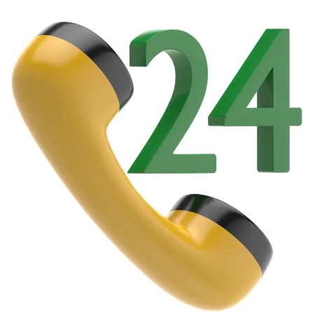 Service d'appel 24 heures sur 24  3D Icon