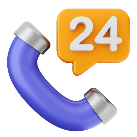 Service d'assistance 24 heures sur 24  3D Icon