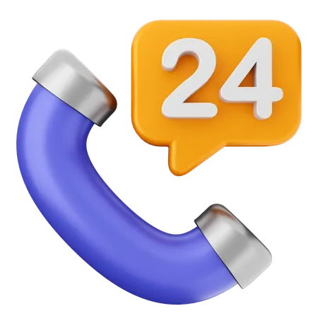 Service d'assistance 24 heures sur 24  3D Icon