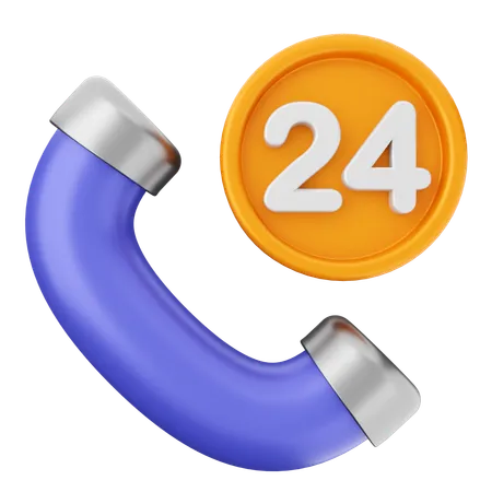 Service d'assistance 24 heures sur 24  3D Icon