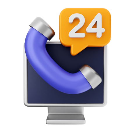 Service d'assistance 24 heures sur 24  3D Icon