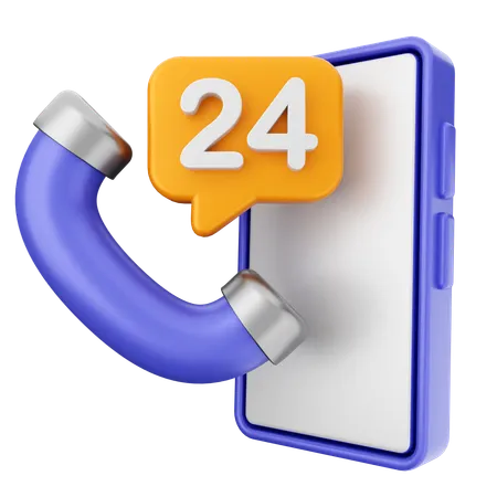 Service d'assistance 24 heures sur 24  3D Icon