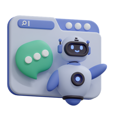 Service d'assistance chatbot  3D Icon