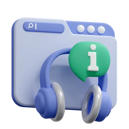 Service d'assistance d'information en ligne  3D Icon