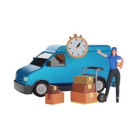 Service de livraison à temps  3D Icon