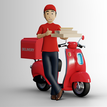 Service de livraison en ligne  3D Illustration