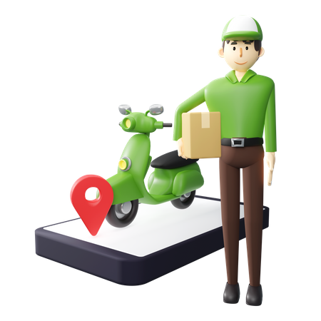 Service de livraison en ligne  3D Illustration