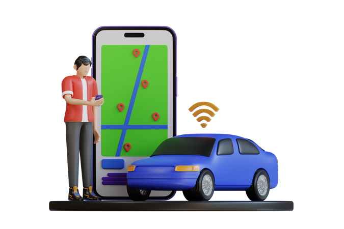 Service de transport intelligent  3D Illustration