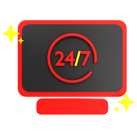 Service en ligne 24 heures sur 24  3D Icon