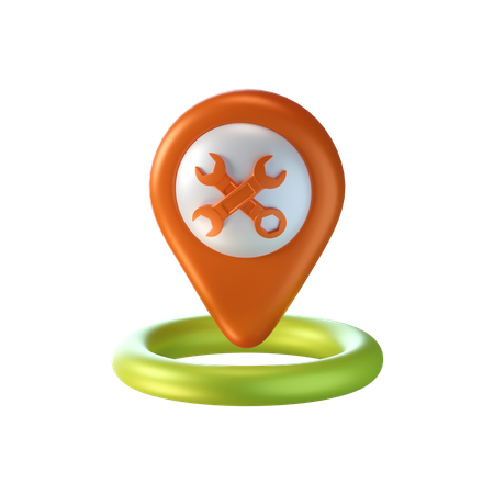 Service Station Location 3D Icon