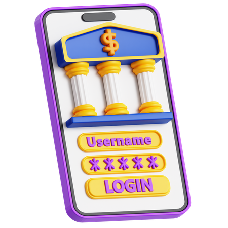 Les services bancaires mobiles  3D Icon