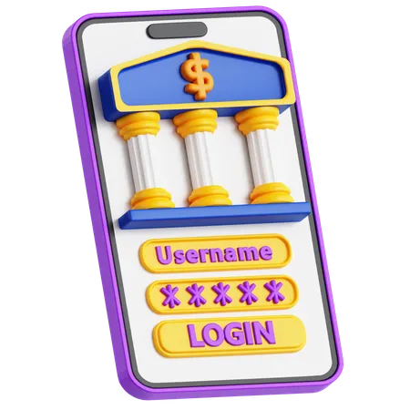 Les services bancaires mobiles  3D Icon