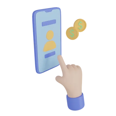 Les services bancaires mobiles  3D Illustration