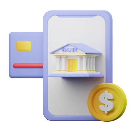 Les services bancaires mobiles  3D Illustration