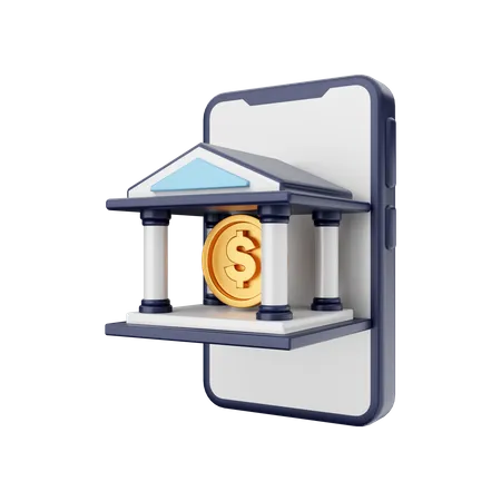 Les services bancaires mobiles  3D Illustration
