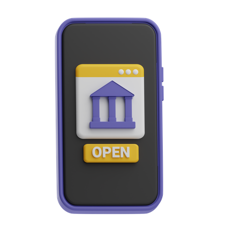 Les services bancaires mobiles  3D Icon