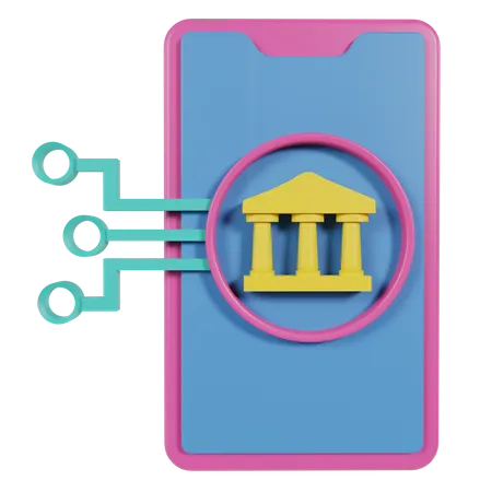 Les services bancaires mobiles  3D Icon