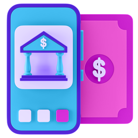 Les services bancaires mobiles  3D Icon