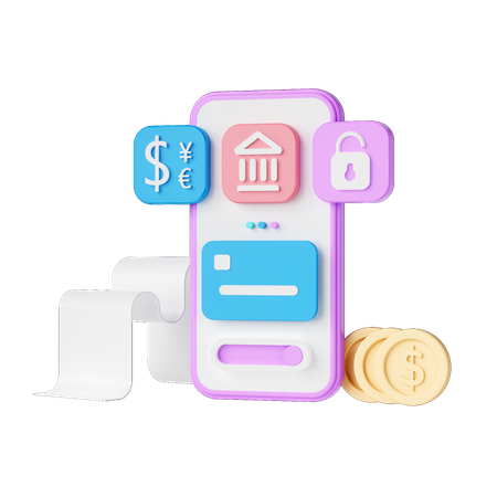 Les services bancaires mobiles  3D Illustration