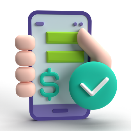 Les services bancaires mobiles  3D Icon