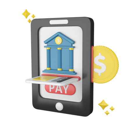 Les services bancaires mobiles  3D Icon