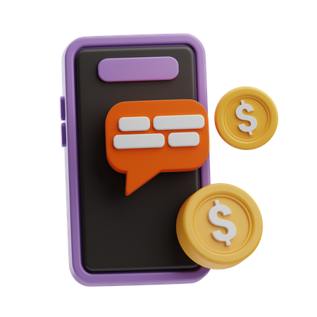 Les services bancaires mobiles  3D Icon