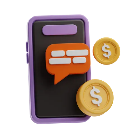 Les services bancaires mobiles  3D Icon