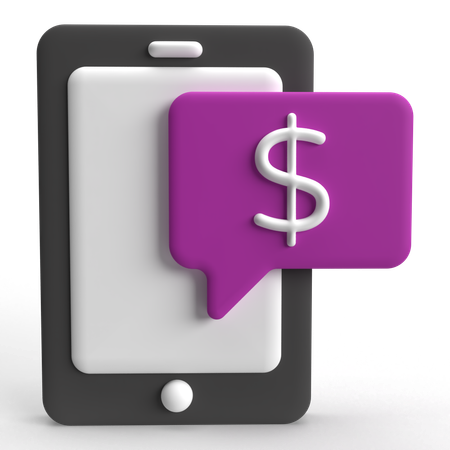 Les services bancaires mobiles  3D Icon