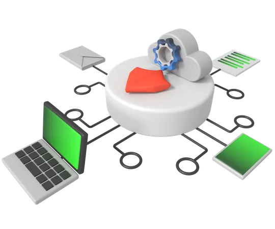 Services d'informatique en nuage  3D Icon