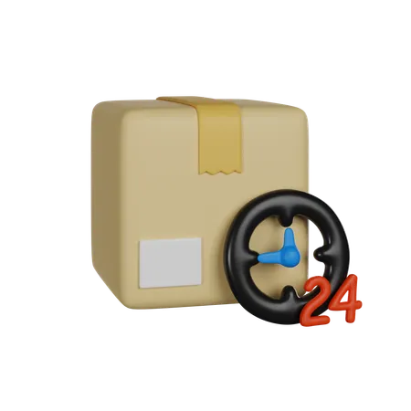 Las 24 Horas Las 24 Horas El Icono De Renderizado 3 D De Entrega A Tiempo Completo 3D Icon
